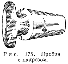 Рис. 175. Пробка с надрезом